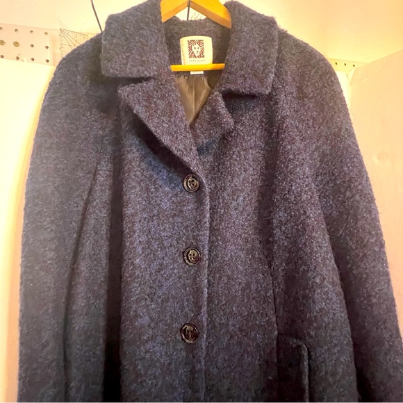 Anne Klein Women’s Wool/Polyester Blend Coat, Size XL, Cobalt Blue/Black. - Picture 2 of 13